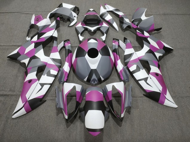 Online Blanco Rosa Gris Negro Camouflage Carenado Moto Yamaha YZF R6 2008-2016