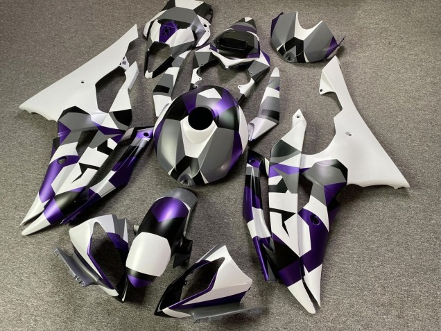Online Blanco Púrpura Gris Negro Camouflage Carenado Moto Yamaha YZF R6 2008-2016