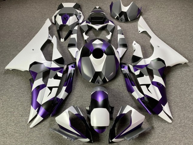 Online Blanco Púrpura Gris Negro Camouflage Carenado Moto Yamaha YZF R6 2008-2016