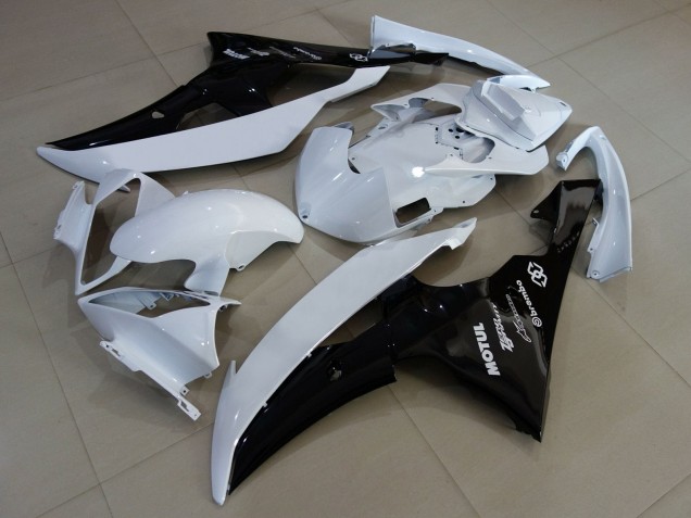Online Blanco Negro Brillante Carenado Moto Yamaha YZF R6 2008-2016