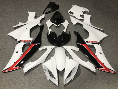Online Blanco Rojo Negro Brillante Carenados Moto Yamaha YZF R6 2008-2016