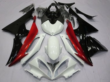 Online Blanco Rojo Negro Brillante Carenado Moto Yamaha YZF R6 2008-2016
