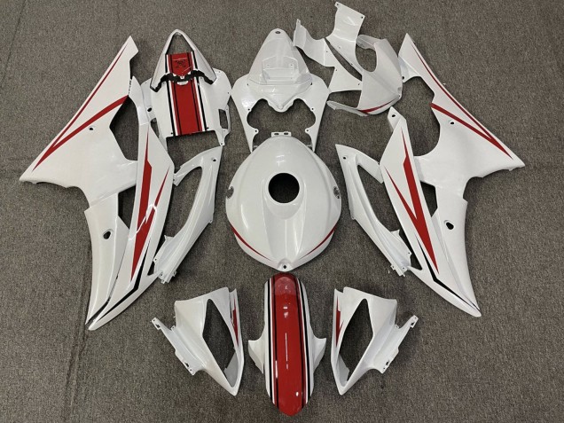 Online Blanco Perla Rojo Carenados Moto Yamaha YZF R6 2008-2016
