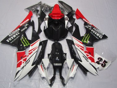 Online Blanco Rojo Negro Brillante Verde Monstruo 25 Carenado Moto Yamaha YZF R6 2008-2016