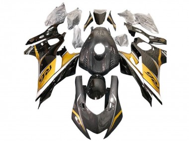 Online Oro Blanco Negro Falso FibraCarbono Carenado Moto Yamaha YZF R6 2017-2023