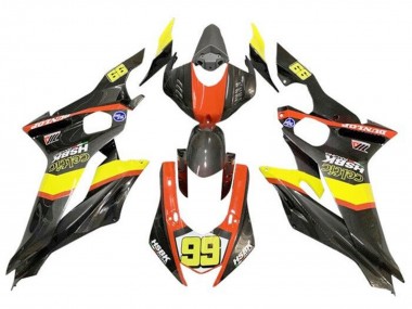 Online Amarillo Naranja Negro Falso FibraCarbono Carenado Moto Yamaha YZF R6 2017-2023
