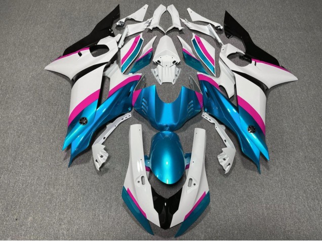 Online Blanco Rosa Azul Negro Carenado Moto Yamaha YZF R6 2017-2023