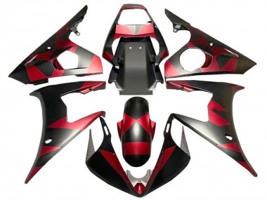 Online Rojo Negro Mate Geométrico Carenado Moto Yamaha YZF R6 2003-2004