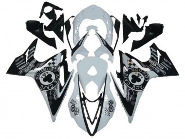 Online Blanco Negro Brillante Cafe London Carenado Moto Triumph Daytona 675 Triple 2013-2016