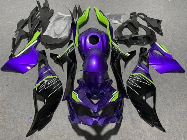 Online Púrpura Verde Negro Carenado Moto Kawasaki ZX4R ZX-4RR 2019-2025