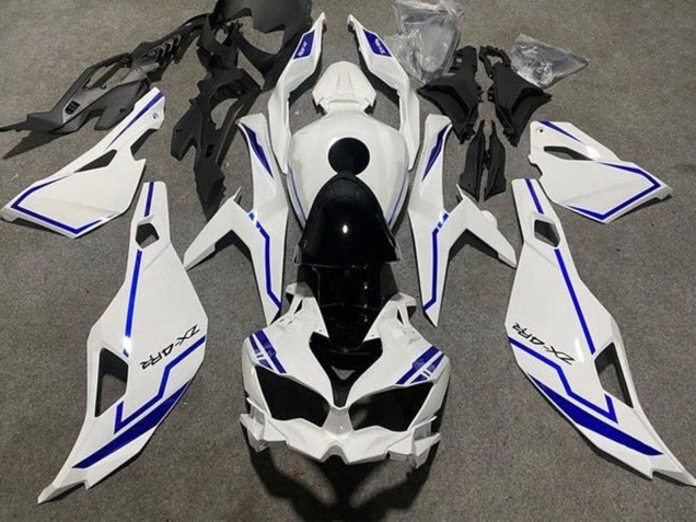 Online Blanco Azul Raya Carenado Moto Kawasaki ZX4R ZX-4RR 2019-2025
