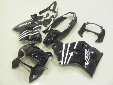 Online Negro Brillante Blanco Raya Carenado Moto Honda VFR 800 1998-2001