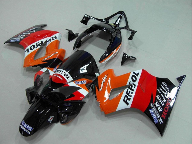 Online Naranja Blanco Rojo Negro Brillante Repsol Carenados Moto Honda VFR 800 2002-2013