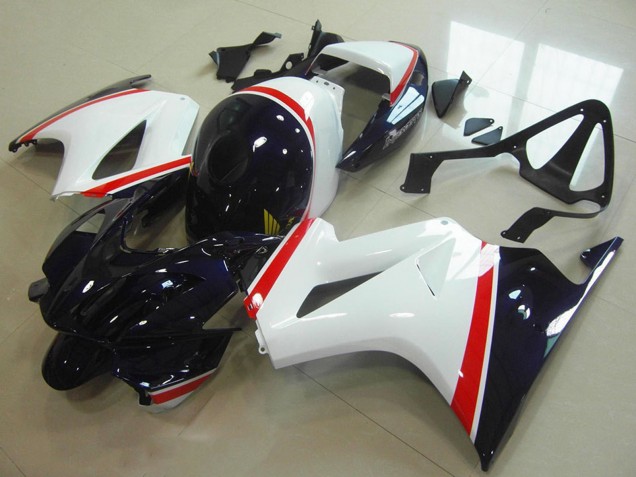 Online Blanco Rojo Azul Oscuro Carenados Moto Honda VFR 800 2002-2013