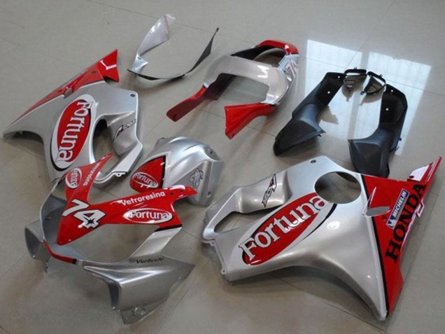 Online Plata Rojo Fortuna 74 Carenado Moto Honda VTR1000 2000-2006