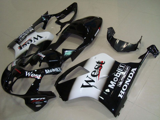 Online Negro Brillante Blanco West Carenado Moto Honda VTR1000 2000-2006