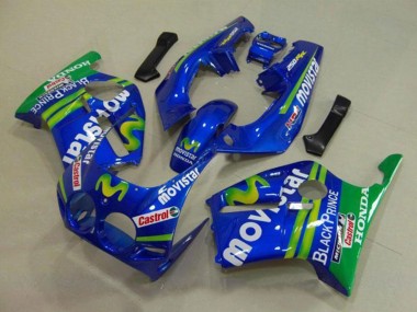 Online Azul Verde Blanco MoviStar Rojo Castrol Carenado Moto Honda CBR250RR MC19 1988-1989