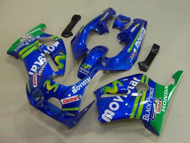 Online Azul Verde Blanco MoviStar Rojo Castrol Carenado Moto Honda CBR250RR MC19 1988-1989