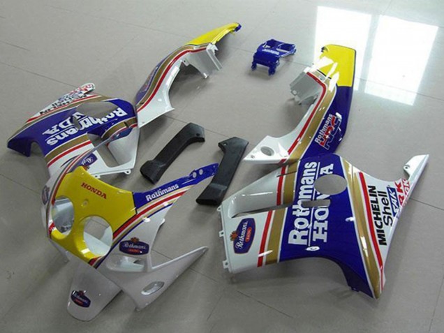 Online Blanco Amarillo Azul Rothmans Carenado Moto Honda CBR250RR MC19 1988-1989