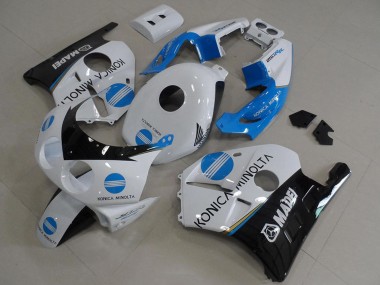 Online Blanco Azul Negro Brillante Konica Minolta Carenado Moto Honda CBR250RR MC22 1990-1998