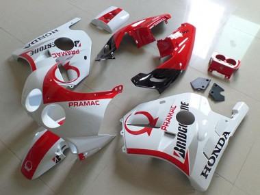 Online Blanco Rojo Pramac Bridgestone Carenado Moto Honda CBR250RR MC22 1990-1998