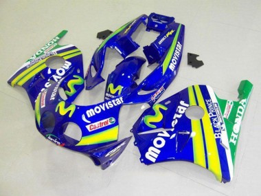 Online Azul Amarillo Verde MoviStar Castrol Carenado Moto Honda CBR250RR MC22 1990-1998
