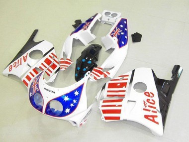 Online Blanco Rojo Azul Star Alice Carenado Moto Honda CBR250RR MC22 1990-1998