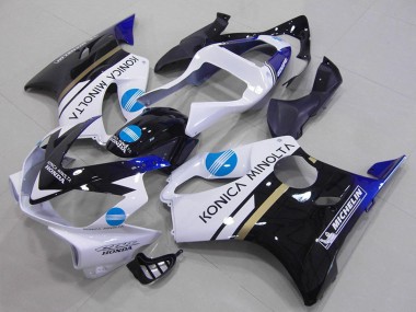 Online Blanco Azul Negro Brillante Konica Minolta Carenado Moto Honda CBR600 F4i 2001-2003