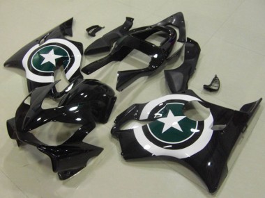 Online Blanco Negro Brillante Estrella Carenado Moto Honda CBR600 F4i 2001-2003