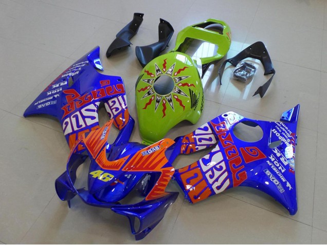 Online Amarillo Azul Naranja Rossi 46 Carenado Moto Honda CBR600 F4i 2001-2003