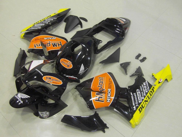 Online Negro Brillante Naranja Amarillo Hm Plant Dunlop Carenado Moto Honda CBR600RR 2003-2004