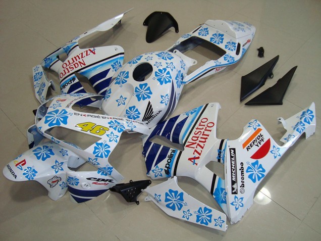 Online Blanco Azul Rojo Nastro Azzurro Carenado Moto Honda CBR600RR 2003-2004