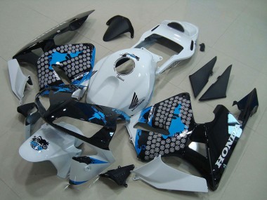 Online Blanco Azul Negro Brillante Carenados Moto Honda CBR600RR 2003-2004