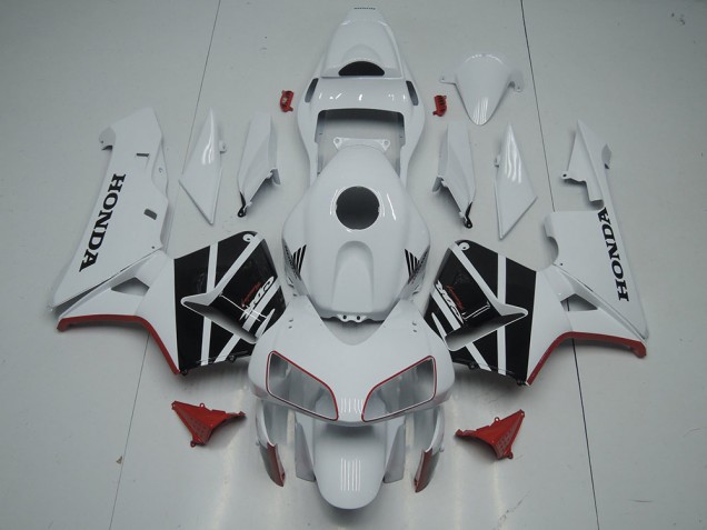 Online Blanco Negro Brillante Carenados Moto Honda CBR600RR 2003-2004