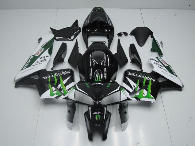 Online Negro Brillante Blanco Verde Monstruo Carenados Moto Honda CBR600RR 2005-2006