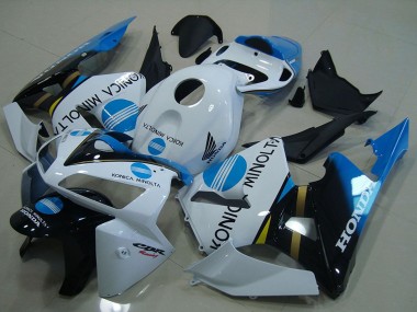 Online Blanco Azul Negro Brillante Konica Minolta Carenado Moto Honda CBR600RR 2005-2006