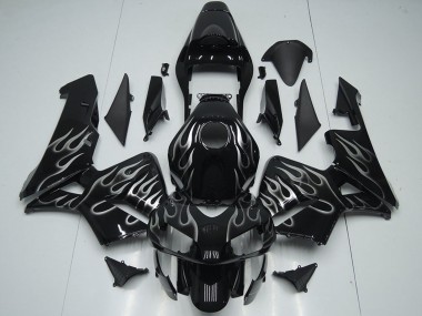 Online Negro Brillante Plata Llama Carenado Moto Honda CBR600RR 2005-2006