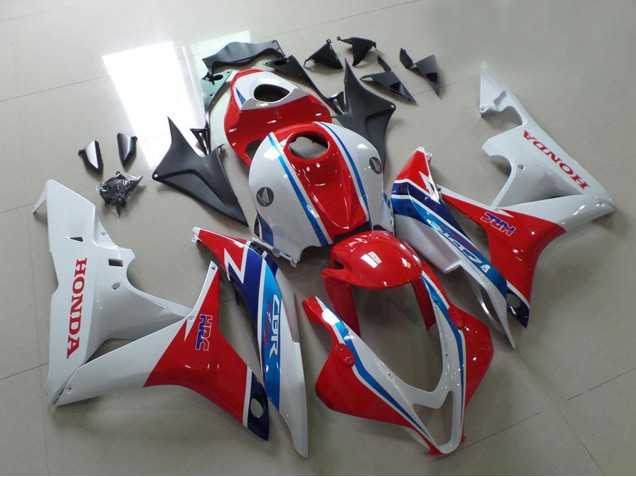 Online Blanco Rojo Azul Claro HRC Carenado Moto Honda CBR600RR 2007-2008