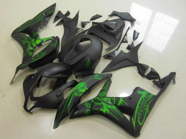 Online Verde Negro Mate Cráneo Carenado Moto Honda CBR600RR 2007-2008