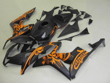 Online Negro Mate Naranja Cráneo Carenado Moto Honda CBR600RR 2007-2008