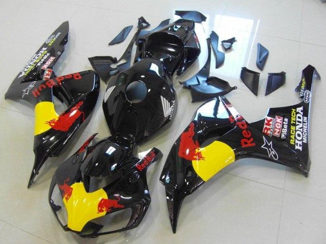 Online Negro Brillante Amarillo Rojo Bull Carenado Moto Honda CBR1000RR 2006-2007