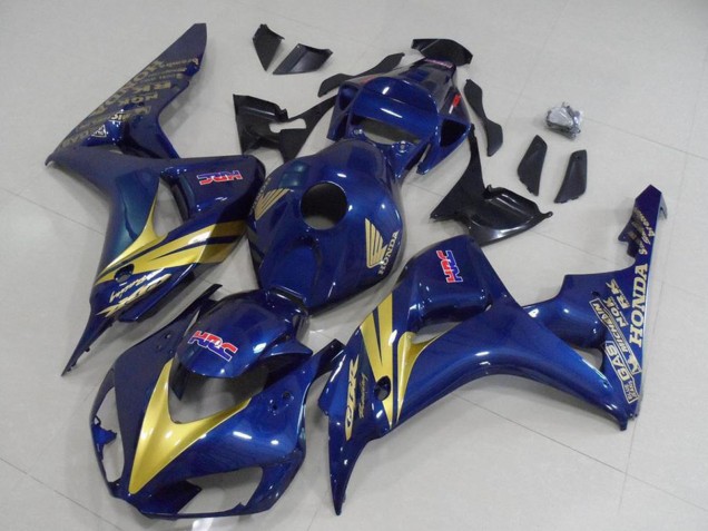 Online Azul Oscuro Oro Raya Carenado Moto Honda CBR1000RR 2006-2007