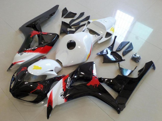Online Blanco Rojo Negro Brillante Carenados Moto Honda CBR1000RR 2006-2007