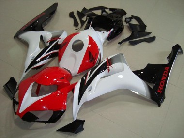 Online Blanco Rojo Negro Brillante Kit Carenado Moto Honda CBR1000RR 2006-2007