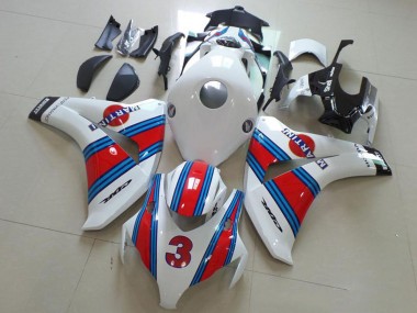 Online Blanco Rojo Azul Claro Martini 3 Carenado Moto Honda CBR1000RR 2008-2011