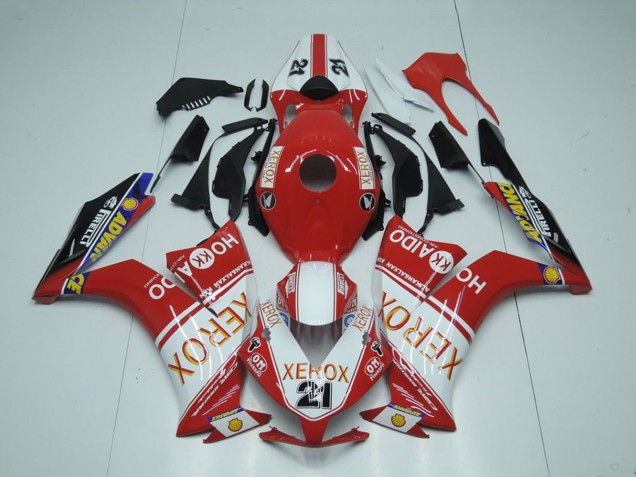 Online Blanco Rojo Negro Brillante Xerox 21 Carenado Moto Honda CBR1000RR 2012-2016