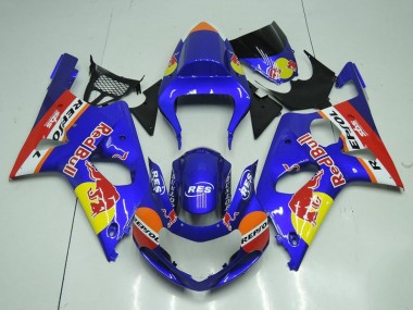 Online Azul Amarillo Rojo Bull Repsol Carenado Moto Suzuki GSXR 1000 2000-2002