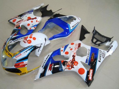 Online Blanco Azul Rojo Amarillo Negro Dark Dog Motul Pepe Phone Carenado Moto Suzuki GSXR 1000 2000-2002