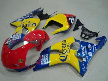 Online Amarillo Rojo Azul Corona Carrera Carenado Moto Suzuki GSXR 1000 2000-2002