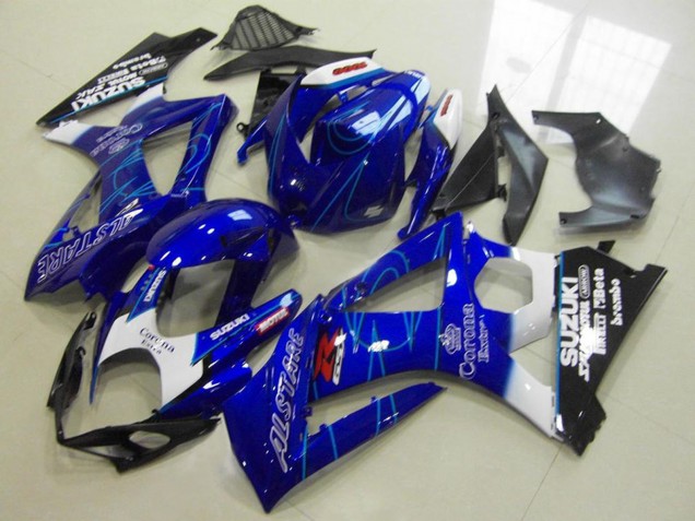 Online Azul Blanco Negro Corona Carenados Moto Suzuki GSXR 1000 2007-2008